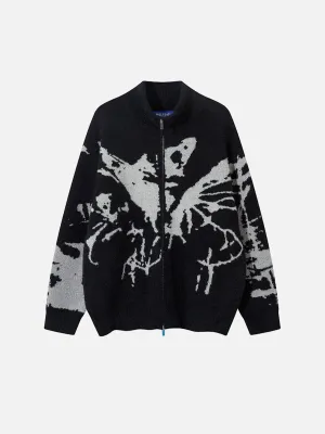 Aelfric Eden Butterfly Graphic Zip Up Cardigan