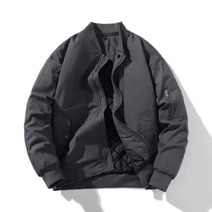 Aidase  mens outfits Jacket Men Solid Vintage Pilot Jacket Autumn Winter Thick Warm Parkas Coat Fashion Designer Clothes High Street Youth