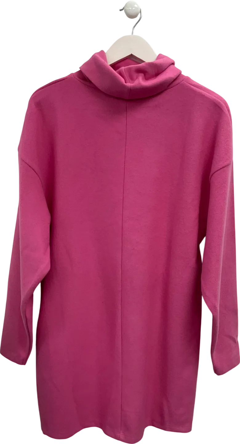 ASOS Pink Front Seam Knitted Roll Neck Dress UK 10