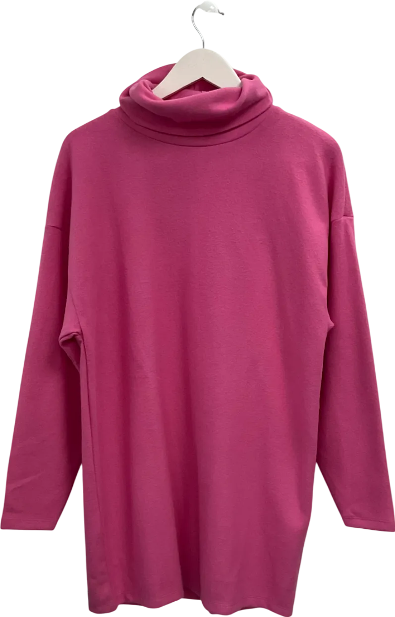 ASOS Pink Front Seam Knitted Roll Neck Dress UK 10