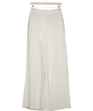 BOSS Cream Wide Leg Trousers UK 8