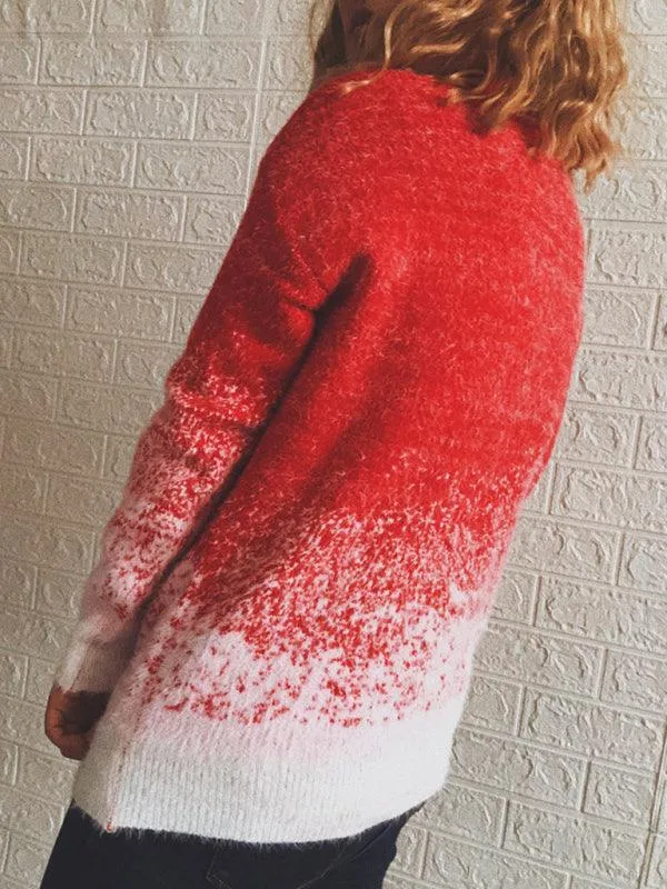 Charming Christmas Snowflake Sweater with Cozy Half Turtleneck for Women