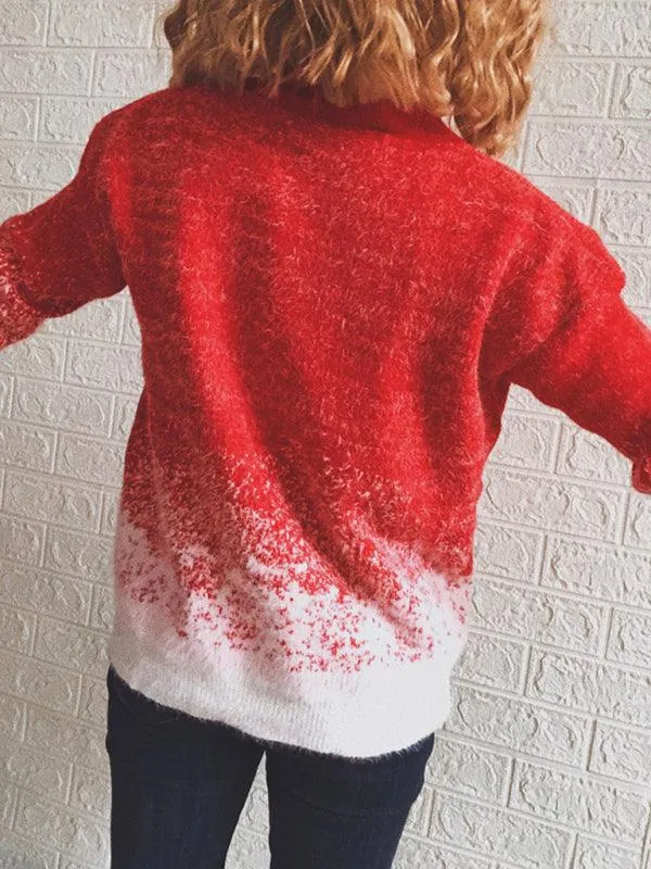 Charming Christmas Snowflake Sweater with Cozy Half Turtleneck for Women