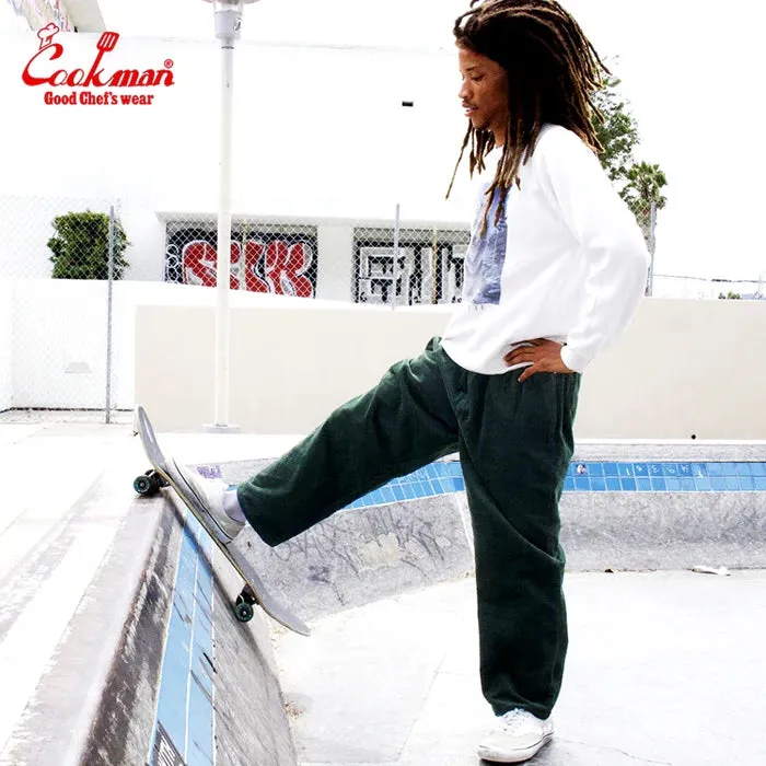Cookman Chef Pants Semiwide Corduroy Dark Green