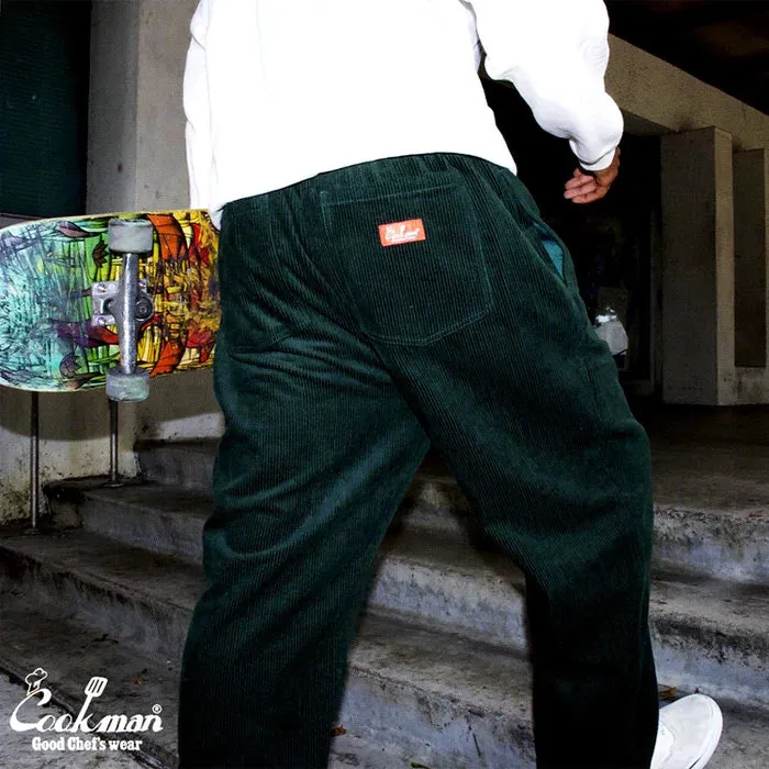 Cookman Chef Pants Semiwide Corduroy Dark Green