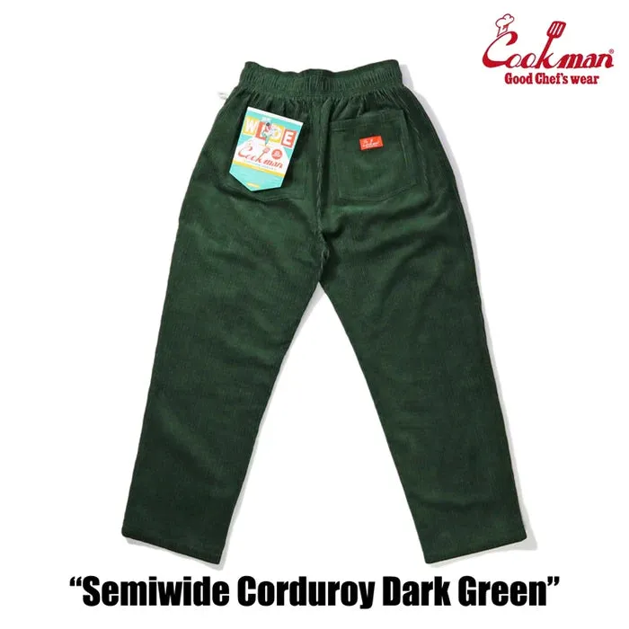 Cookman Chef Pants Semiwide Corduroy Dark Green