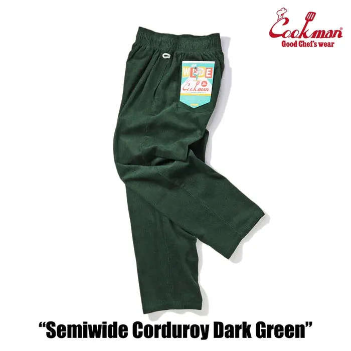 Cookman Chef Pants Semiwide Corduroy Dark Green