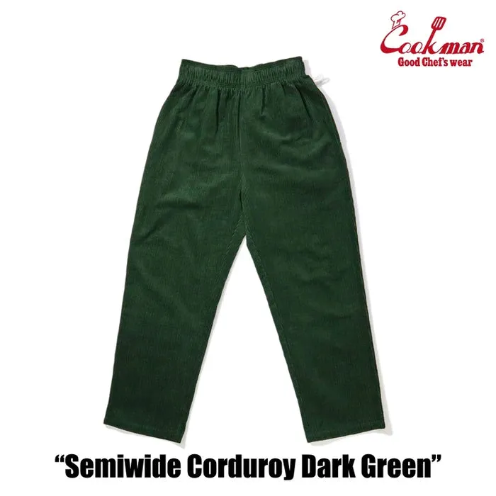 Cookman Chef Pants Semiwide Corduroy Dark Green