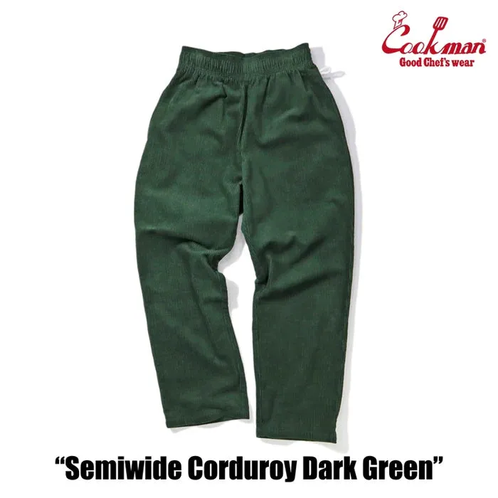 Cookman Chef Pants Semiwide Corduroy Dark Green