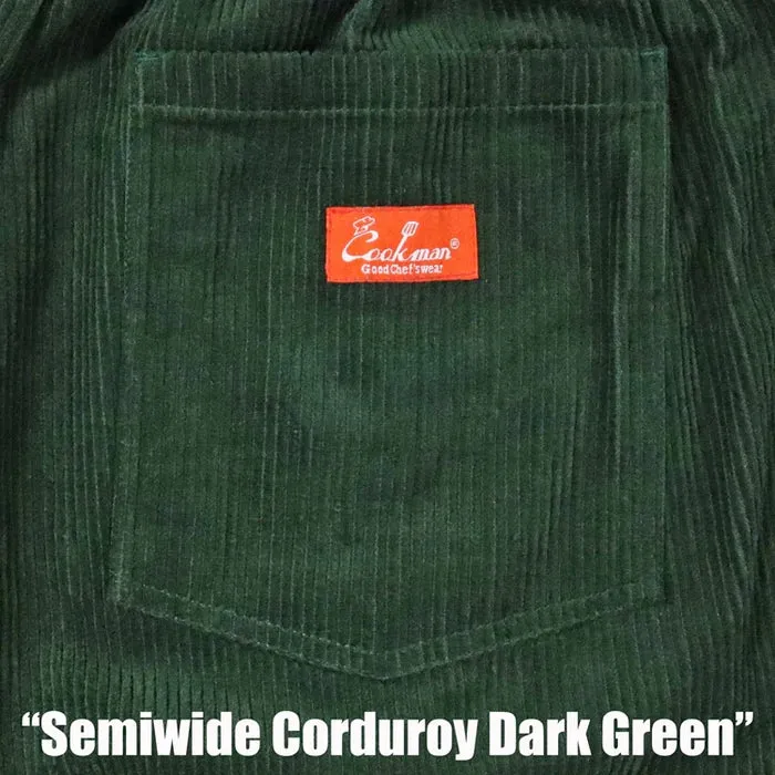 Cookman Chef Pants Semiwide Corduroy Dark Green