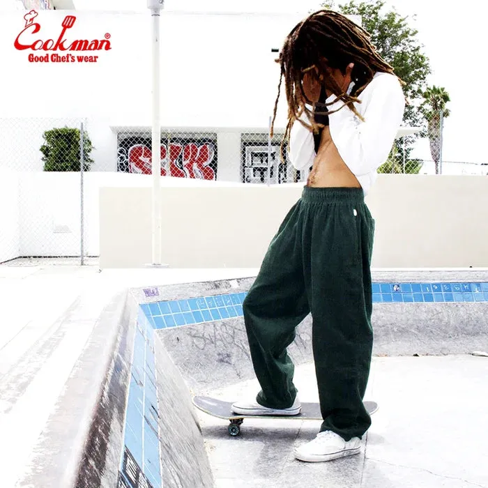 Cookman Chef Pants Semiwide Corduroy Dark Green