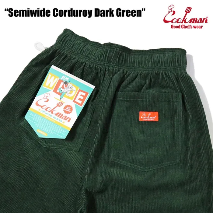 Cookman Chef Pants Semiwide Corduroy Dark Green