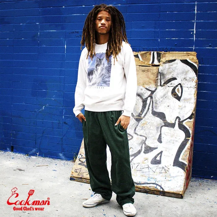Cookman Chef Pants Semiwide Corduroy Dark Green