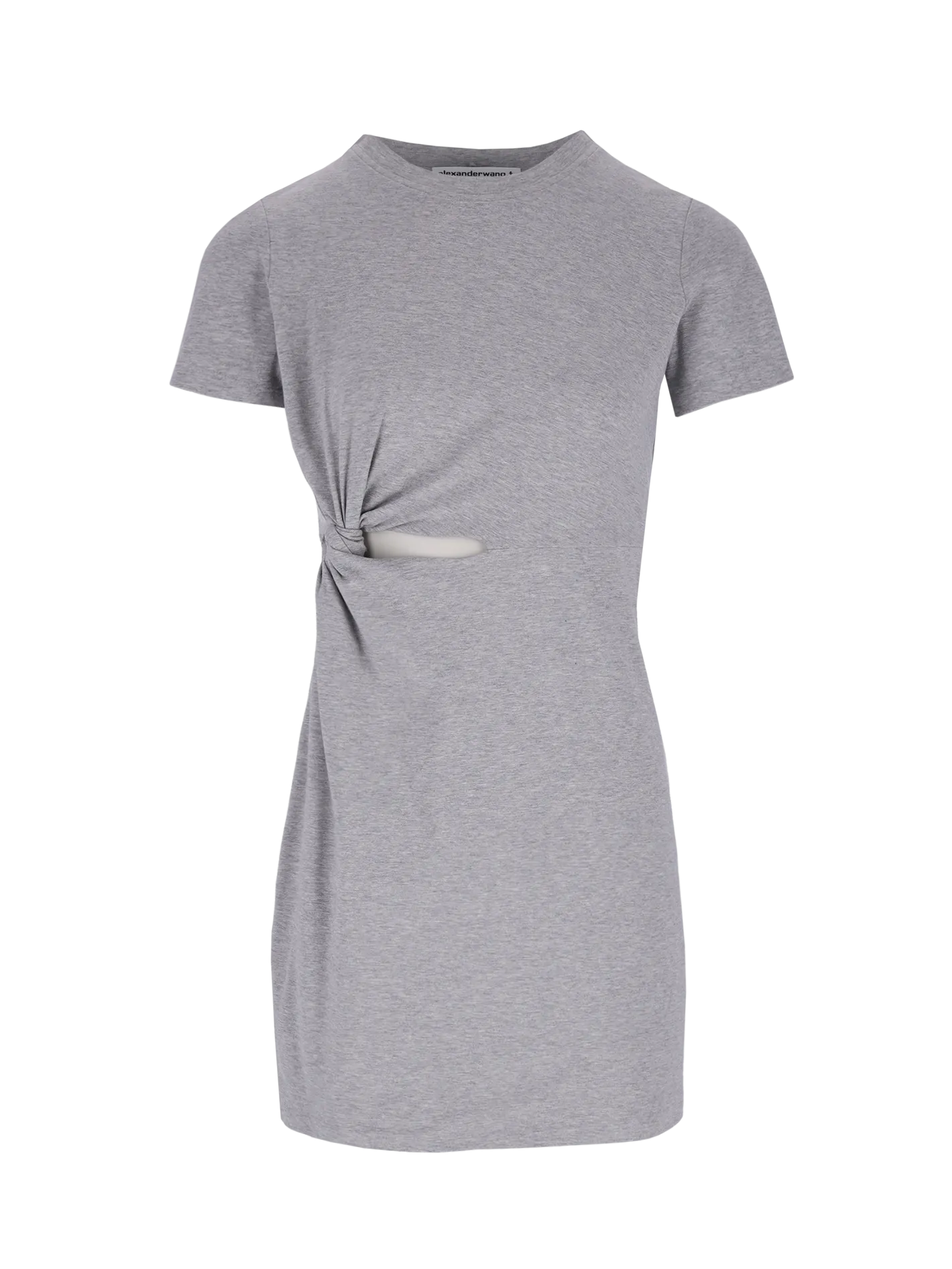 cutout-detail knitted knee-length dress