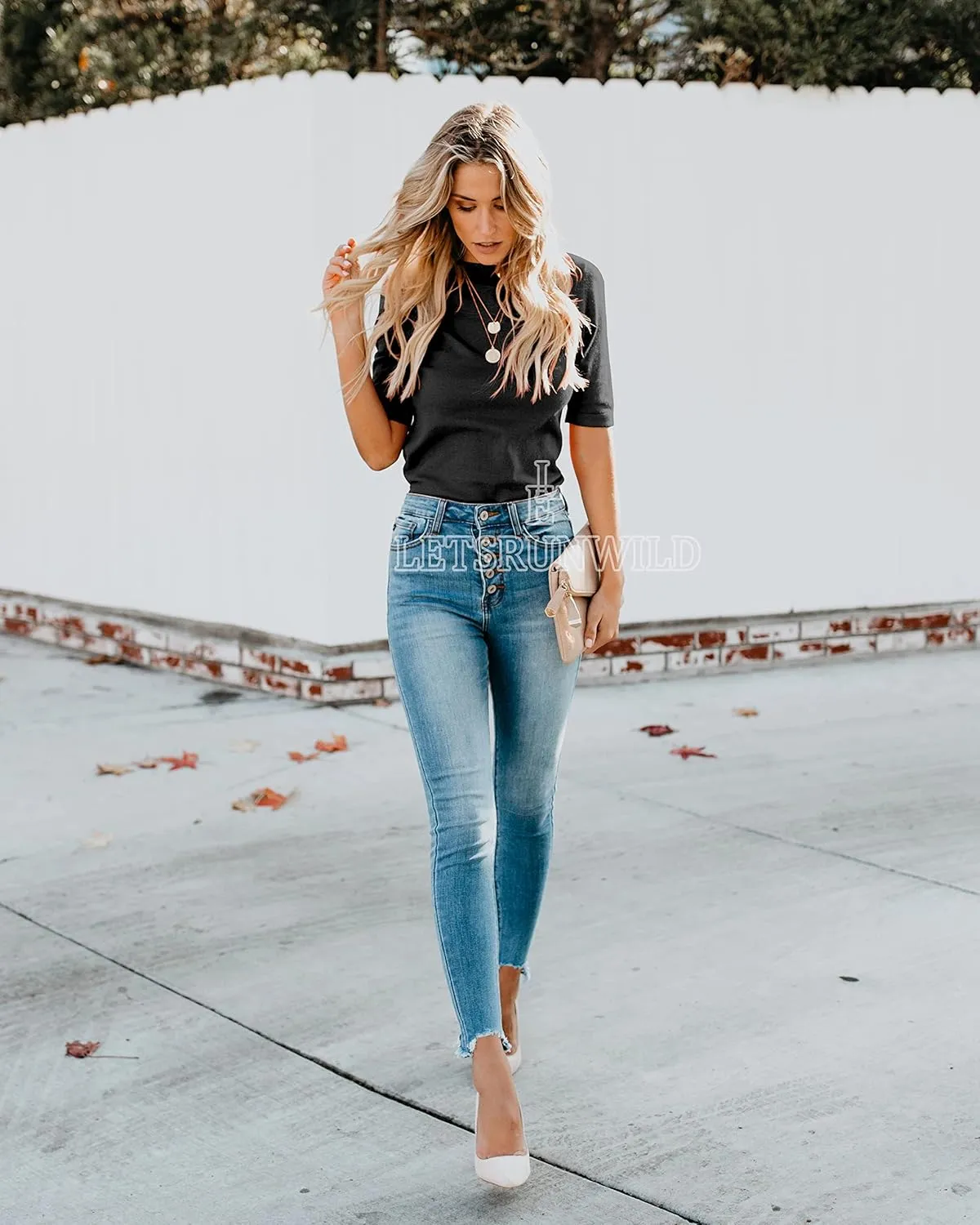 LETSRUNWILD Business Casual Tops for Women Dressy Cute Tops Mock Turtleneck Tshirts Shirts