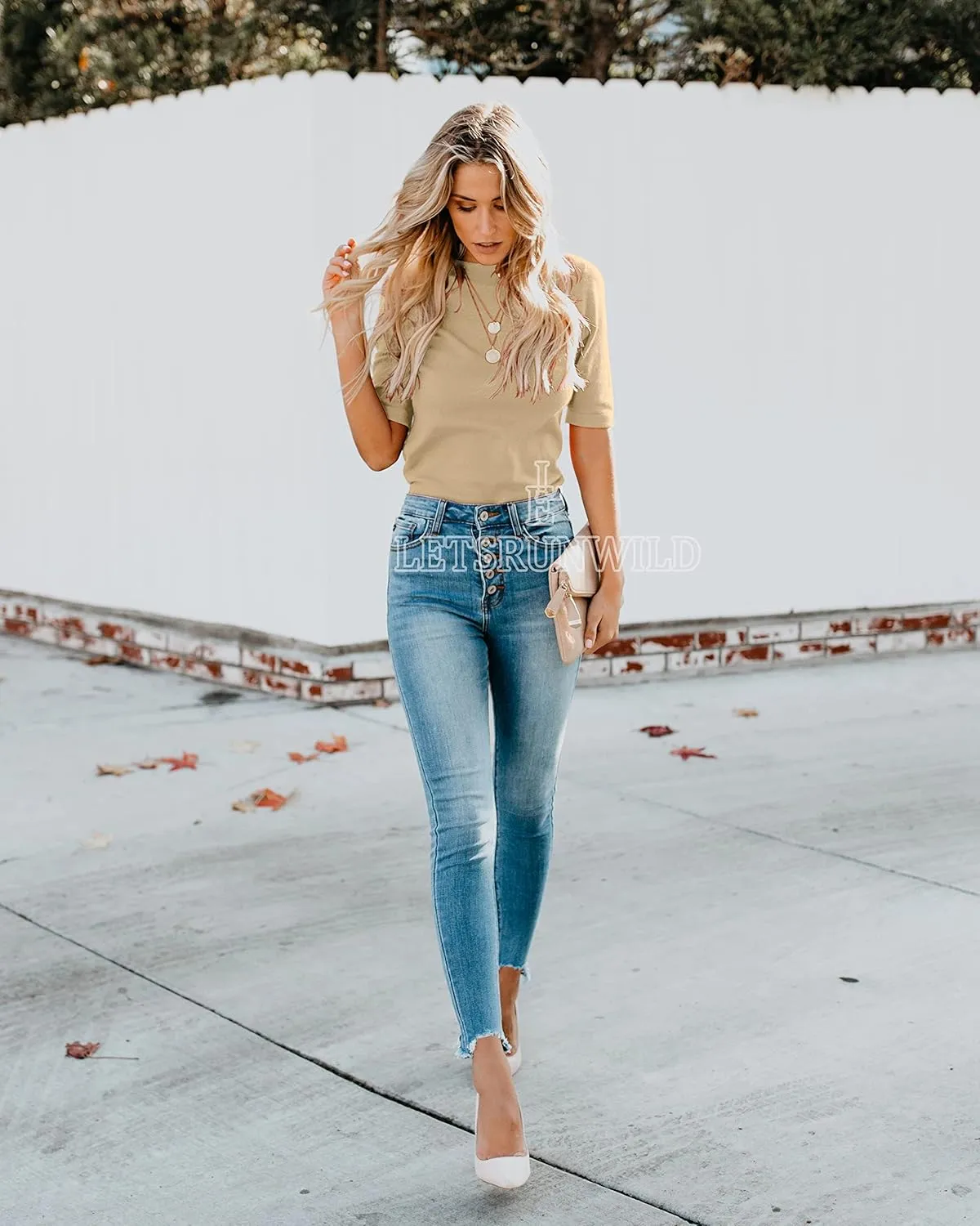 LETSRUNWILD Business Casual Tops for Women Dressy Cute Tops Mock Turtleneck Tshirts Shirts