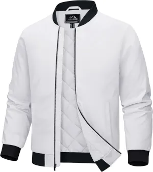 MAGCOMSEN Bomber Jackets for Men Winter Casual Quilted Jacket Warm Windproof Padded Jackets Zip Up Coats