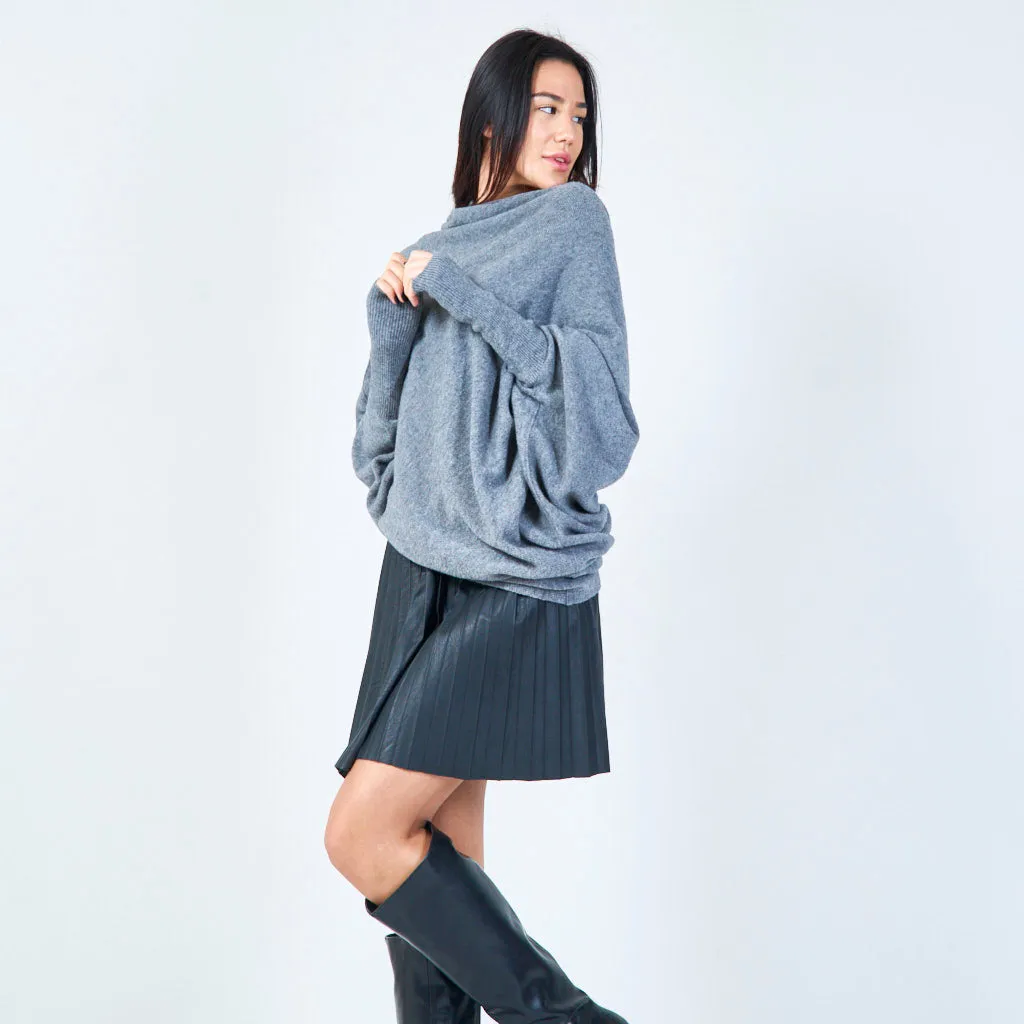 Oversized flowy knit sweater wholesale