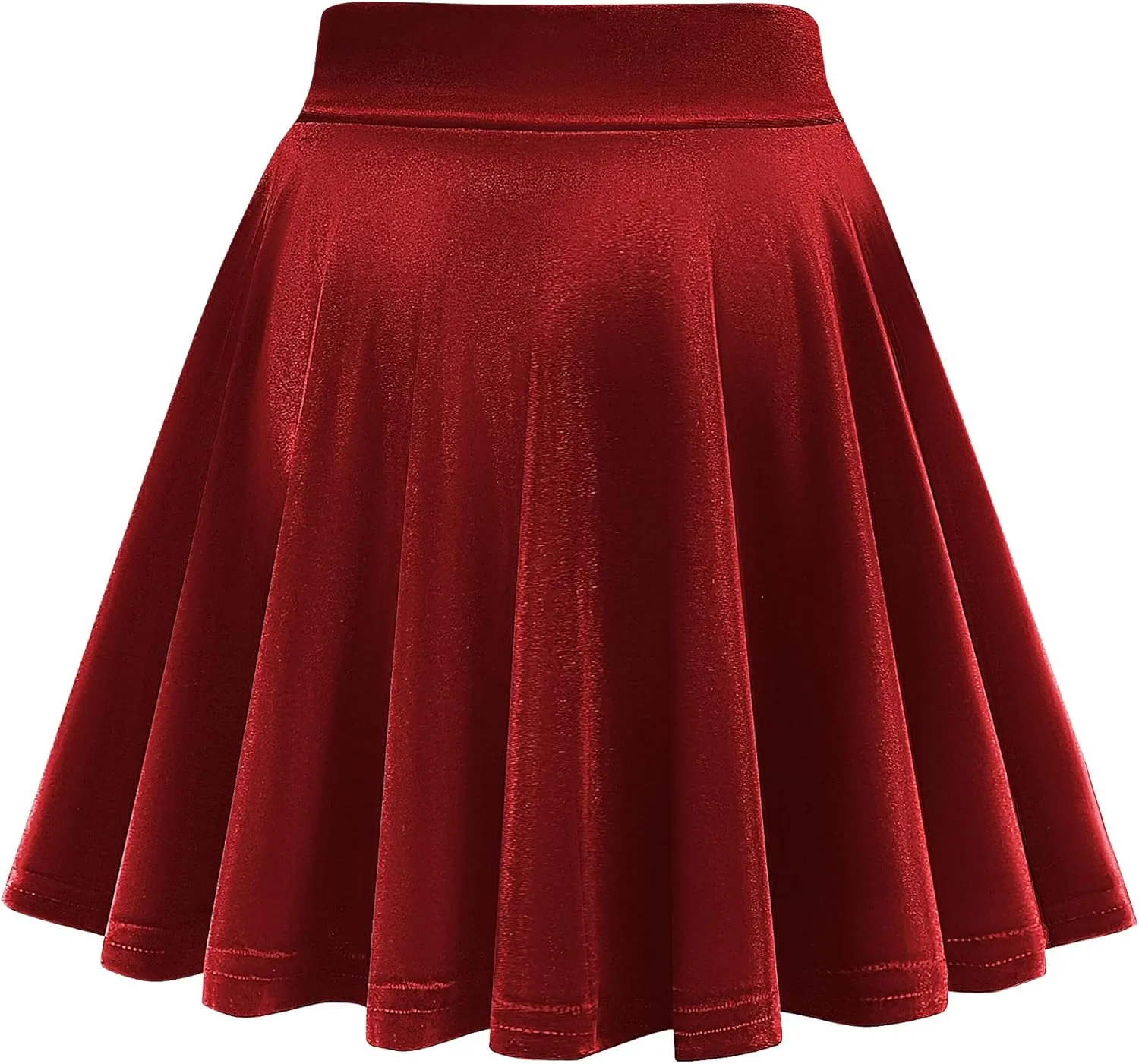 Urban CoCo Women's Vintage Velvet Stretchy Mini Flared Skater Skirt