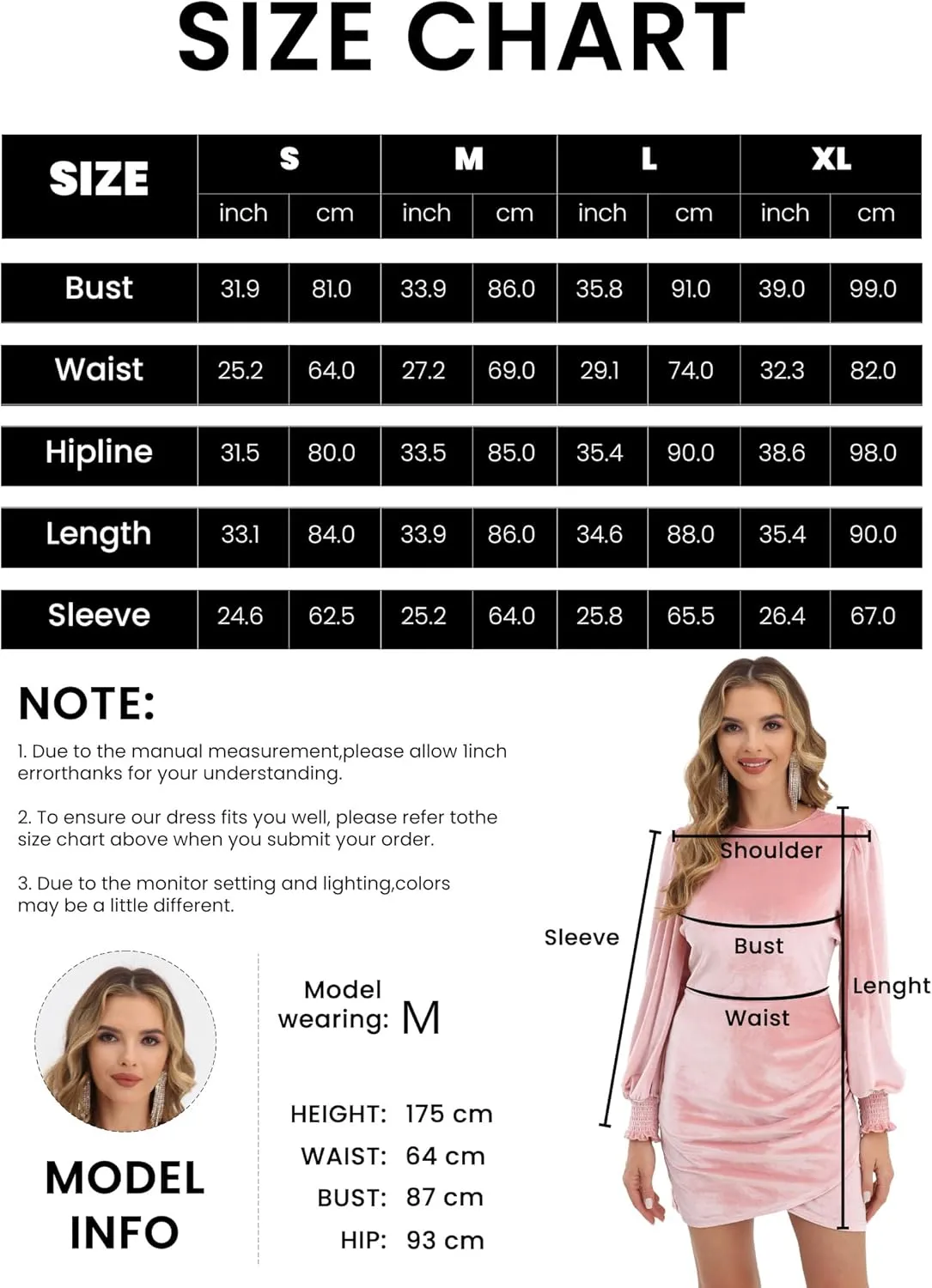 Valiamcep Women's Long Sleeve Velvet Dress Round Neck Puff Sleeve Cocktail Ruched Wrap Bodycon Mini Party Dress
