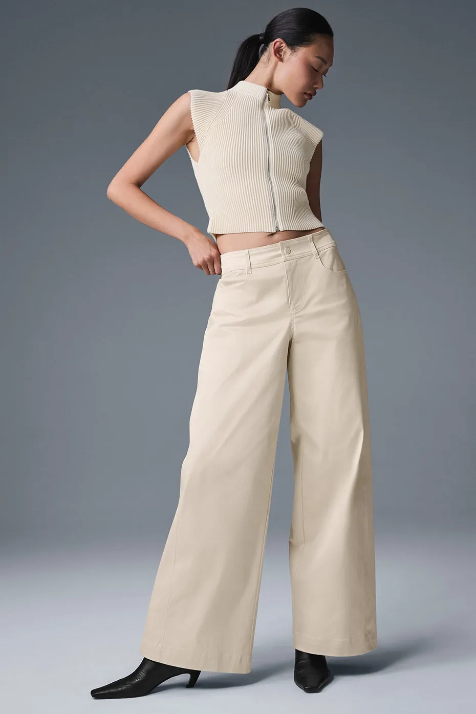 Wanderlust Wide Leg Trouser - Oat Milk